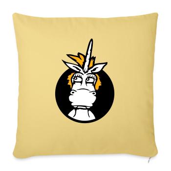 Unicorn Silly Funny Funny Funny Hole Cartoon - Sofa pillowcase 17,3'' x 17,3'' (45 x 45 cm) - washed yellow - Front