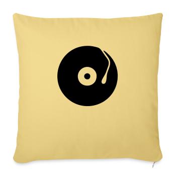 DJ Turntables Turntable record vinyl - Sofa pillowcase 17,3'' x 17,3'' (45 x 45 cm) - washed yellow - Front