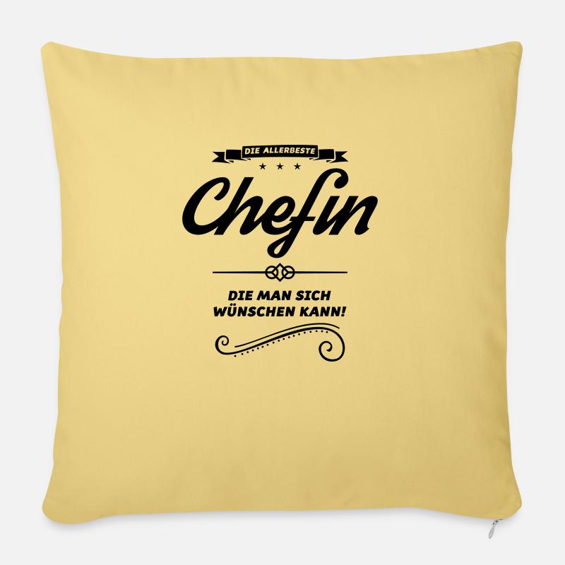 chefin allerbeste - Sofakissenbezug 45 x 45 cm - Hellgelb