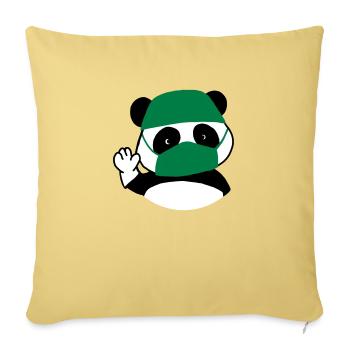 Panda surgeon operating room - Sofa pillowcase 17,3'' x 17,3'' (45 x 45 cm) - washed yellow - Front