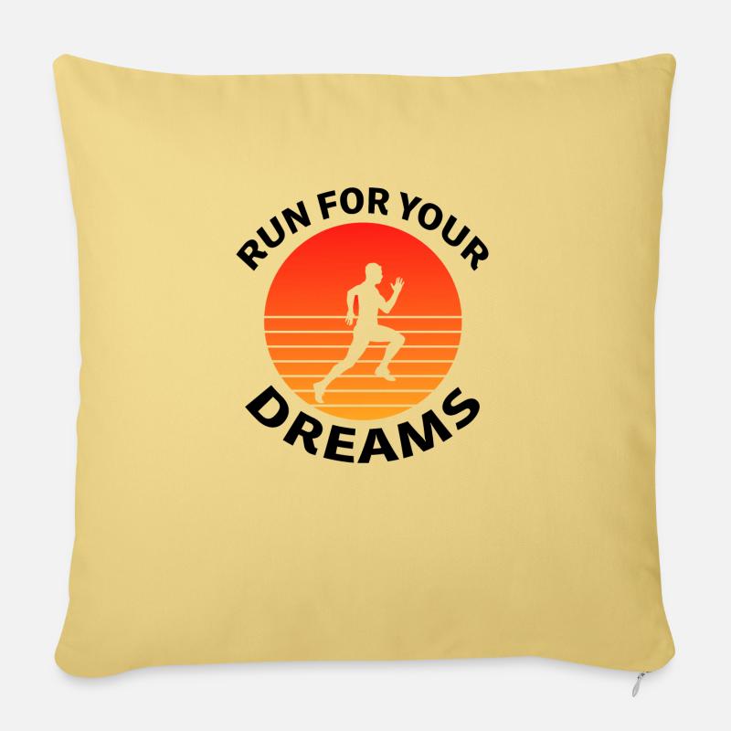 Running Jogging Marathon - Housse de coussin décorative 45 x 45 cm - jaune délavé