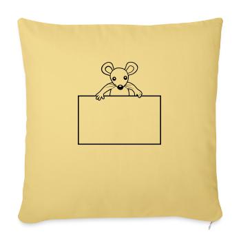 Shield with mouse - Sofa pillowcase 17,3'' x 17,3'' (45 x 45 cm) - washed yellow - Front