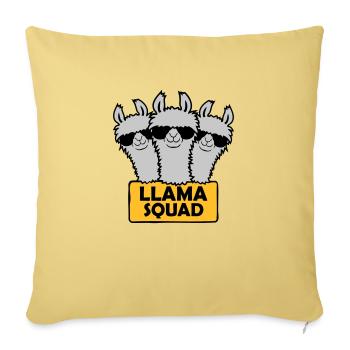 Llama Squad Team Design - Sofa pillowcase 17,3'' x 17,3'' (45 x 45 cm) - washed yellow - Front