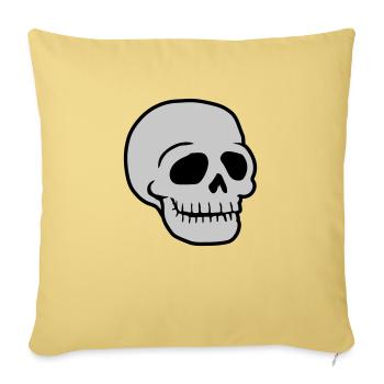 Sympathique Comic Skull Skull - Housse de coussin décorative 45 x 45 cm - jaune délavé - Devant