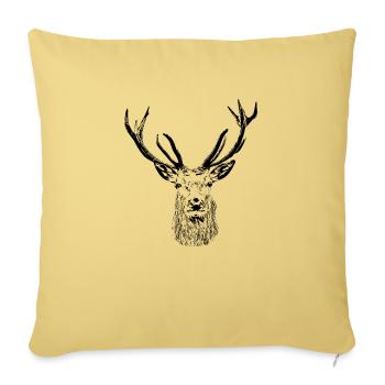 Majestic Stag – Wild and Elegant - Sofa pillowcase 17,3'' x 17,3'' (45 x 45 cm) - washed yellow - Front