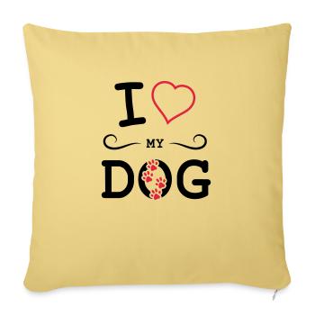 I love my dog - Sofa pillowcase 17,3'' x 17,3'' (45 x 45 cm) - washed yellow - Front