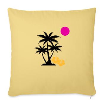 Palm Sunset - Sofa pillowcase 17,3'' x 17,3'' (45 x 45 cm) - washed yellow - Front