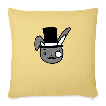 Mr. Bunny Gentleman Chapeau haut de forme Monocle Lunettes - Housse de coussin décorative 45 x 45 cm - jaune délavé - Devant