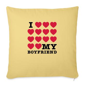 J'aime mon amie (3) - Housse de coussin décorative 45 x 45 cm - jaune délavé - Devant