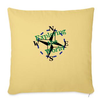 Compass - Exploring the World - 3 Color Vector - Sofa pillowcase 17,3'' x 17,3'' (45 x 45 cm) - washed yellow - Front