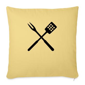 BBQ barbecue Cutlery - Sofa pillowcase 17,3'' x 17,3'' (45 x 45 cm) - washed yellow - Front