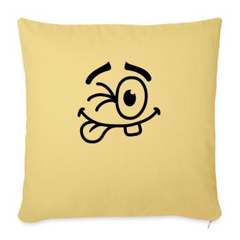 Cool Smiley Face - Sofa pillowcase 17,3'' x 17,3'' (45 x 45 cm) - washed yellow - Front