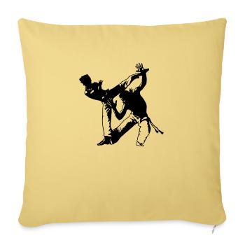 Capoeira Duo (b) - Housse de coussin décorative 45 x 45 cm - jaune délavé - Devant