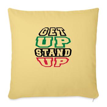 get up stand up - Housse de coussin décorative 45 x 45 cm - jaune délavé - Devant