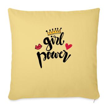 Girl Power - Housse de coussin décorative 45 x 45 cm - jaune délavé - Devant