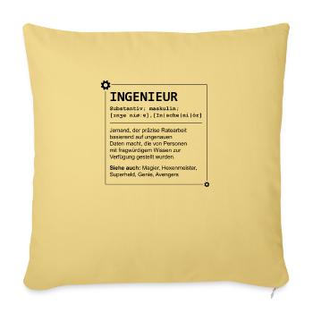 Definition Ingenieur Schwarz - Sofakissenbezug 45 x 45 cm - Hellgelb - Vorne