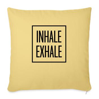 Inspirez expirez Yoga citation - Housse de coussin décorative 45 x 45 cm - jaune délavé - Devant