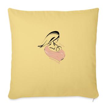 Design Porte mmon nom - Housse de coussin décorative 45 x 45 cm - jaune délavé - Devant