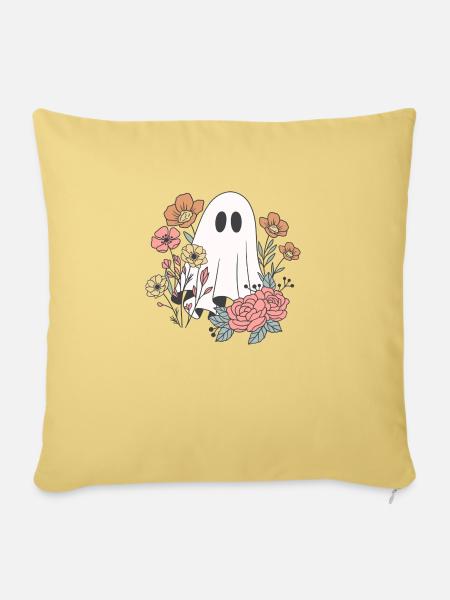 ghost flower - Sofakissenbezug 45 x 45 cm - Hellgelb