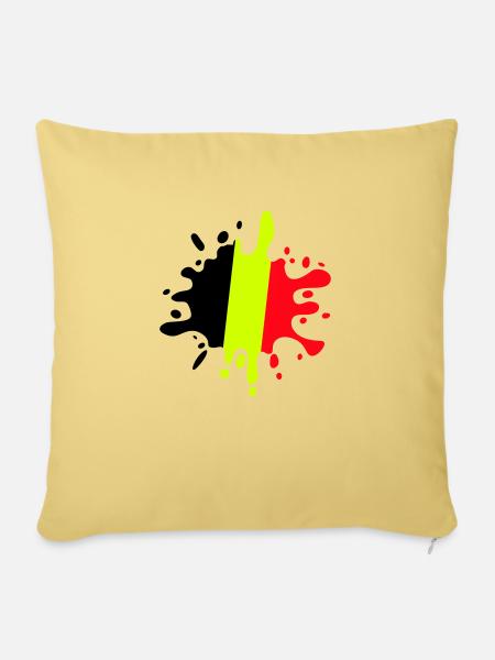 farbklecks belgien - Sofakissenbezug 45 x 45 cm - Hellgelb