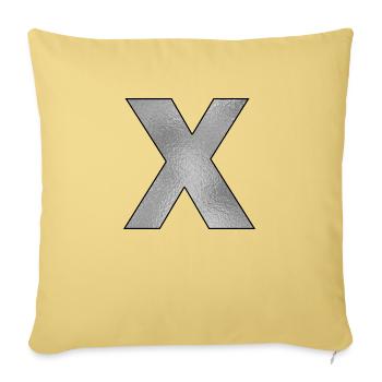 Lettre X Argent - Housse de coussin décorative 45 x 45 cm - jaune délavé - Devant