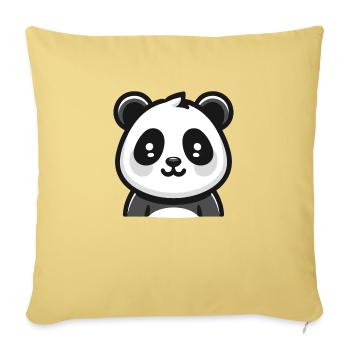 Panda Bear: Cartoon Theme - Sofa pillowcase 17,3'' x 17,3'' (45 x 45 cm) - washed yellow - Front