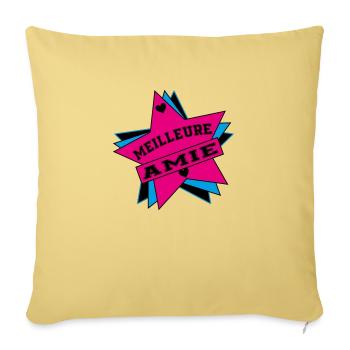 MEILLEURE AMIE - Housse de coussin décorative 45 x 45 cm - jaune délavé - Devant