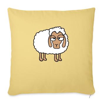 mouton fatigué s’ennuyer regard mouton agneau doux - Housse de coussin décorative 45 x 45 cm - jaune délavé - Devant