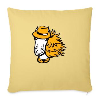cheval homme chapeau costume cravate détective garçon cool - Housse de coussin décorative 45 x 45 cm - jaune délavé - Devant