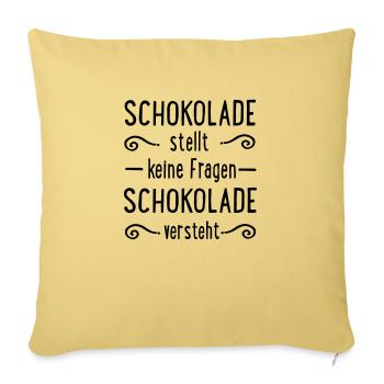 Schokolade - Sofakissenbezug 45 x 45 cm - Hellgelb - Vorne