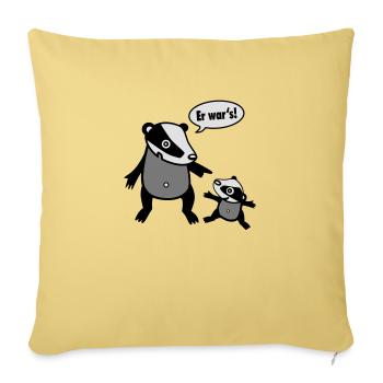Dachs - Großer Bruder - kleiner Bruder - Sofakissenbezug 45 x 45 cm - Hellgelb - Vorne