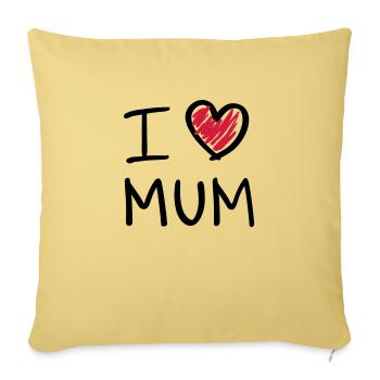 i love maman - Housse de coussin décorative 45 x 45 cm - jaune délavé - Devant
