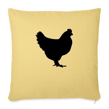 poulet - Housse de coussin décorative 45 x 45 cm - jaune délavé - Devant