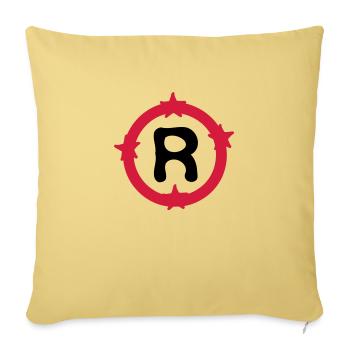Lettre R & Cercle motif de formes - Housse de coussin décorative 45 x 45 cm - jaune délavé - Devant