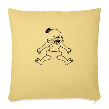 cri en colère pleurer hurlement en colère flamboya - Housse de coussin décorative 45 x 45 cm - jaune délavé - Devant