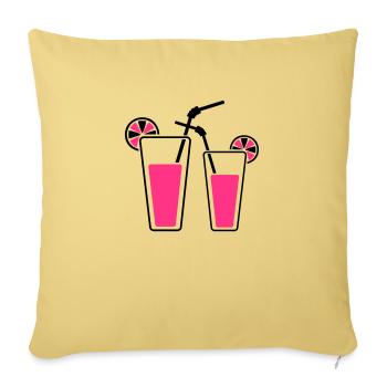 Cocktails - Sofa pillowcase 17,3'' x 17,3'' (45 x 45 cm) - washed yellow - Front