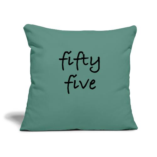 Fiftyfive -teksti mustana kahdessa rivissä - Sohvatyynyn päällinen 45 x 45 cm