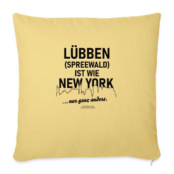 Lübben im Spreewald ist wie New York - Sofakissenbezug 45 x 45 cm - Hellgelb - Vorne
