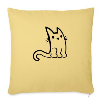Little cute sitting cat - Sofa pillowcase 17,3'' x 17,3'' (45 x 45 cm) - washed yellow - Front