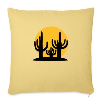 Silhouette Sun 3 Cacti - Sofa pillowcase 17,3'' x 17,3'' (45 x 45 cm) - washed yellow - Front