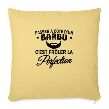 barbu et perfection - Housse de coussin décorative 45 x 45 cm - jaune délavé - Devant