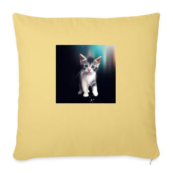 Cute Cat - Sofa pillowcase 17,3'' x 17,3'' (45 x 45 cm) - washed yellow - Front