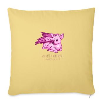 Ailé faon rose - Housse de coussin décorative 45 x 45 cm - jaune délavé - Devant