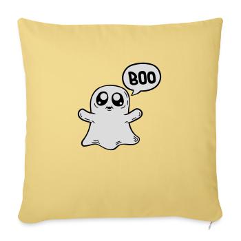 Little sweet boo ghost - Sofa pillowcase 17,3'' x 17,3'' (45 x 45 cm) - washed yellow - Front