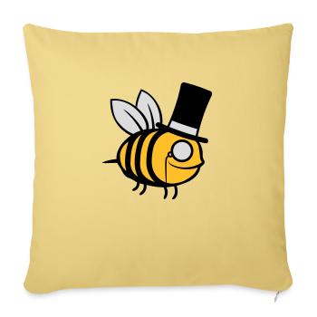 Sir Bee Top Hat - Sofa pillowcase 17,3'' x 17,3'' (45 x 45 cm) - washed yellow - Front