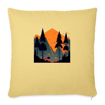 Simple landscape - Sofa pillowcase 17,3'' x 17,3'' (45 x 45 cm) - washed yellow - Front