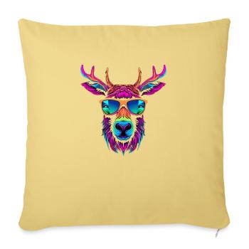 Nature America American Elk Animal Shelter Wild - Sofa pillowcase 17,3'' x 17,3'' (45 x 45 cm) - washed yellow - Front