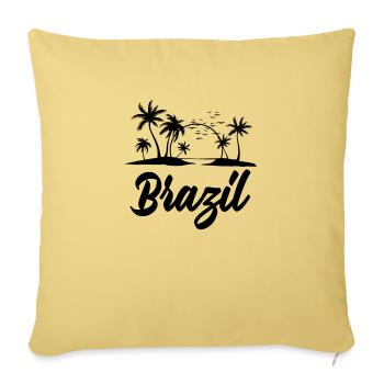 Brésil - Housse de coussin décorative 45 x 45 cm - jaune délavé - Devant