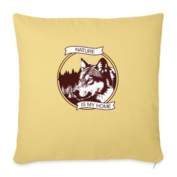 nature is my home - Sofa pillowcase 17,3'' x 17,3'' (45 x 45 cm) - washed yellow - Front