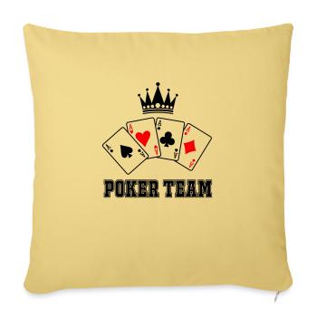 Équipe de poker - Housse de coussin décorative 45 x 45 cm - jaune délavé - Devant